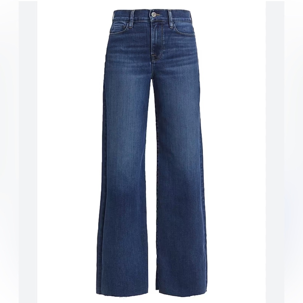FRAME Le Slim Palazzo Dark Blue High-Rise Wide-Leg Jeans